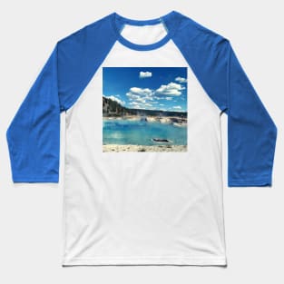 Aqua Blue Water Geyser Baseball T-Shirt